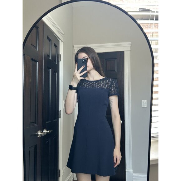 Ann Taylor Petite Navy Dress Size 4P - Picture 6 of 7